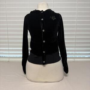 South Pole Y2K Black Velvet Button-Up Jacket